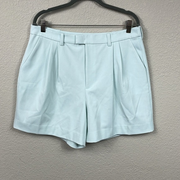 New Favorite Daughter The Agnes Short Pleat Front Pastel Blue High Rise Sz 14 - Picture 3 of 15